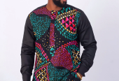 AFRICAN PRINT LONG SLEEVE KAFTAN
