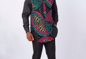 AFRICAN PRINT LONG SLEEVE KAFTAN