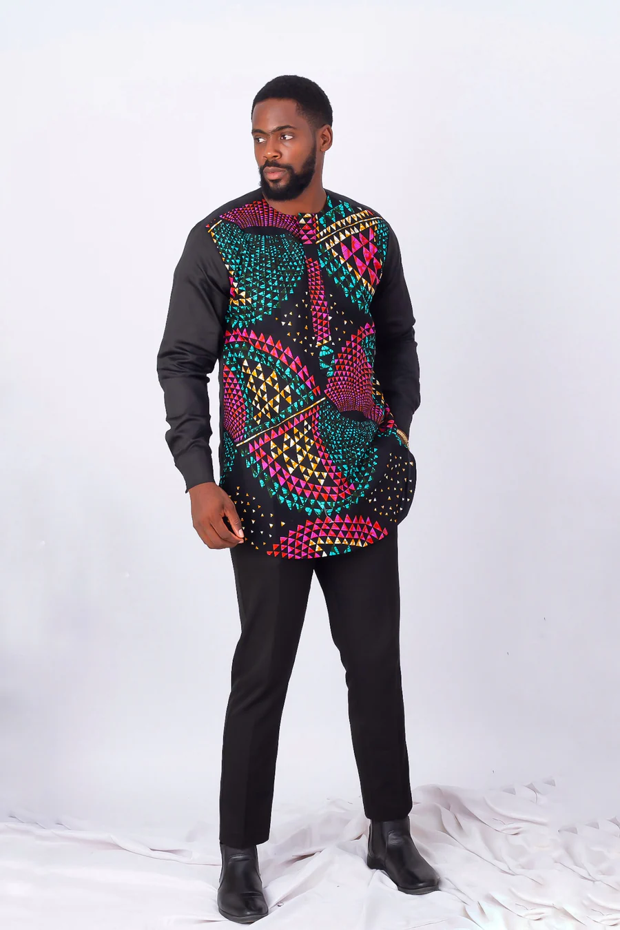 AFRICAN PRINT LONG SLEEVE KAFTAN