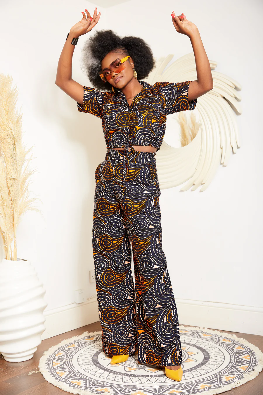 NEW IN AFRICAN PRINT CROP SHIRT