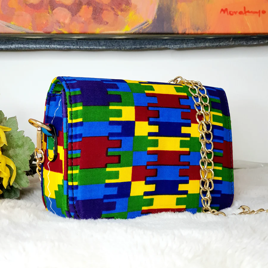 AFRICAN PRINT KENTE SHOULDER BAG