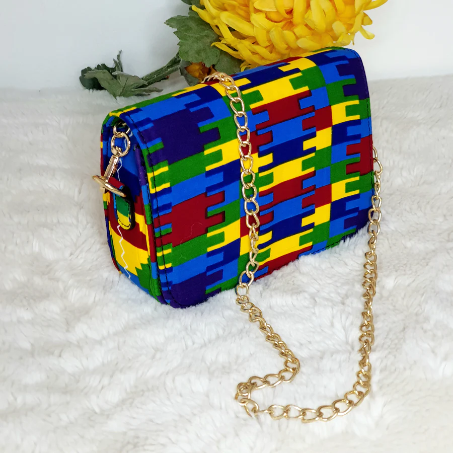 AFRICAN PRINT KENTE SHOULDER BAG